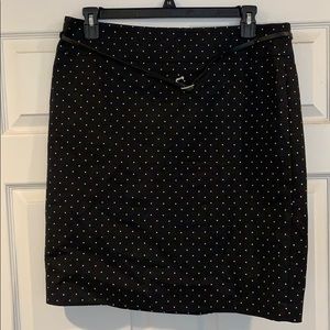 Black polka dot pencil skirt